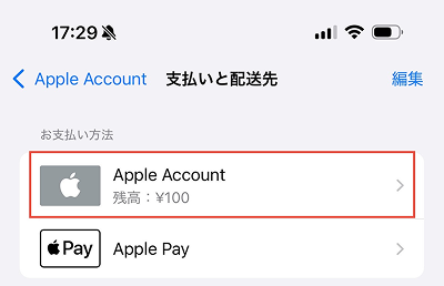 Appleギフトカード 自分で使う チャージ手順5